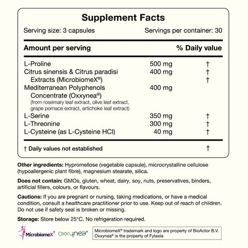 Image of Good Guts 90caps supplement facts